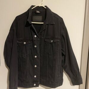 Black oversized denim jacket